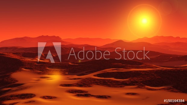 Bild på Landscape of Mars Martian panorama panorama of Mars mountain landscape